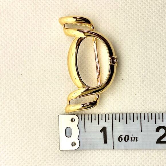 Premiere Designs Vintage Gold Tone scarf Slide w Cascading Rhinestones/Crystals - Picture 5 of 5